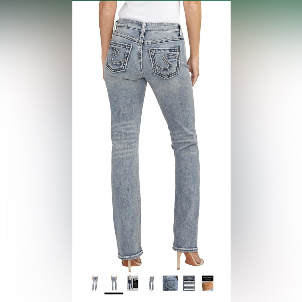 Silver Jeans Light Blue Straight Leg Women's Jeans - Picture 2 of 6